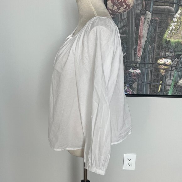 Universal Thread 100% Cotton White Peasant Blouse M - Picture 2 of 5